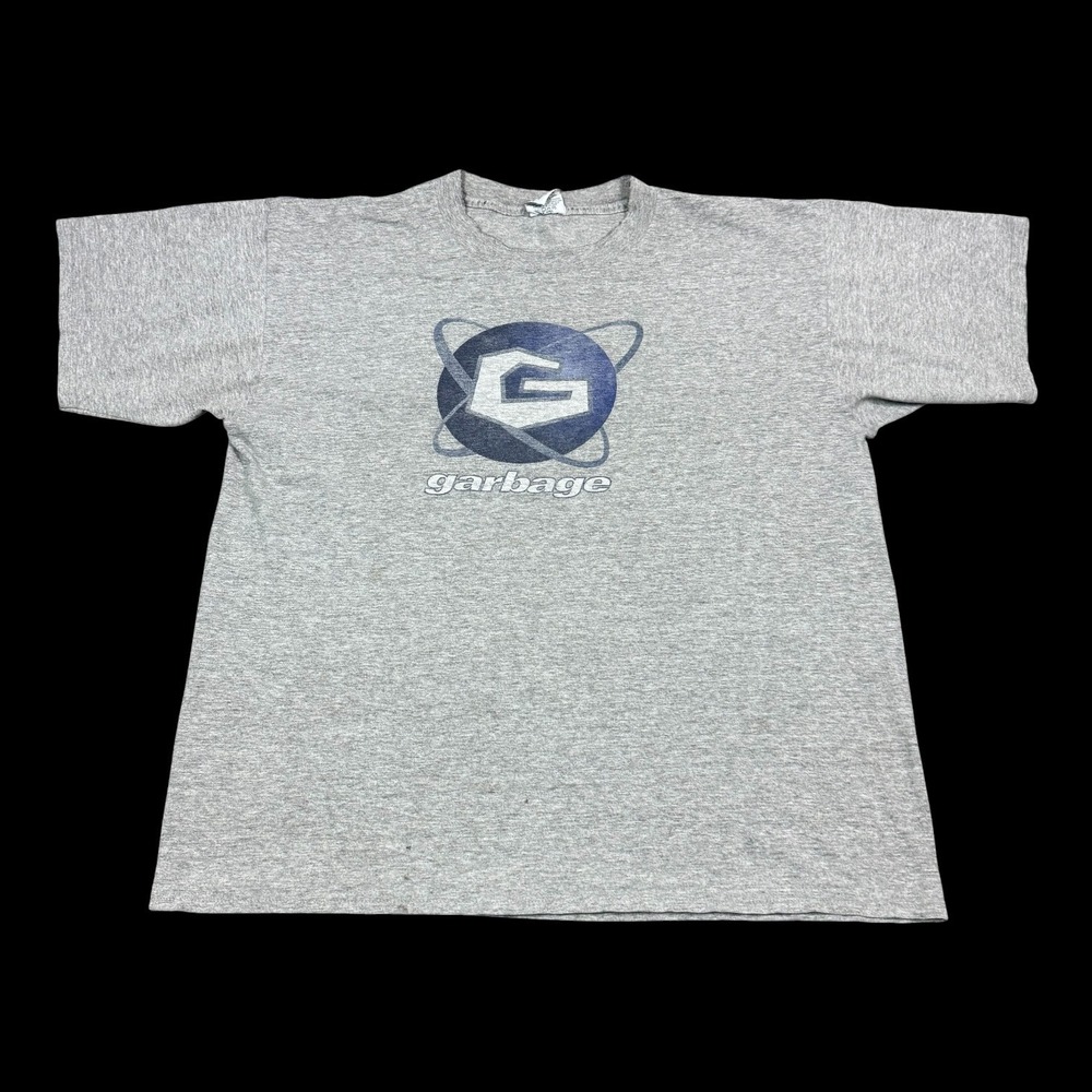 Vintage 90s AllSport Garbage Band Faded Gray Tour‎ Shirt Men's XL (Boxy Fit)